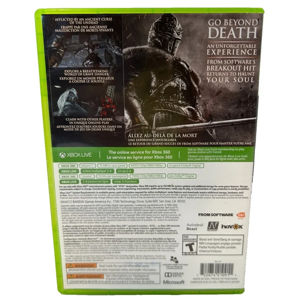 XBOX 360 Dark Souls 2 Microsoft Video Game‎ Original Case and Disc RPG Role Play